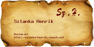 Szlanka Henrik névjegykártya
