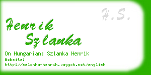 henrik szlanka business card